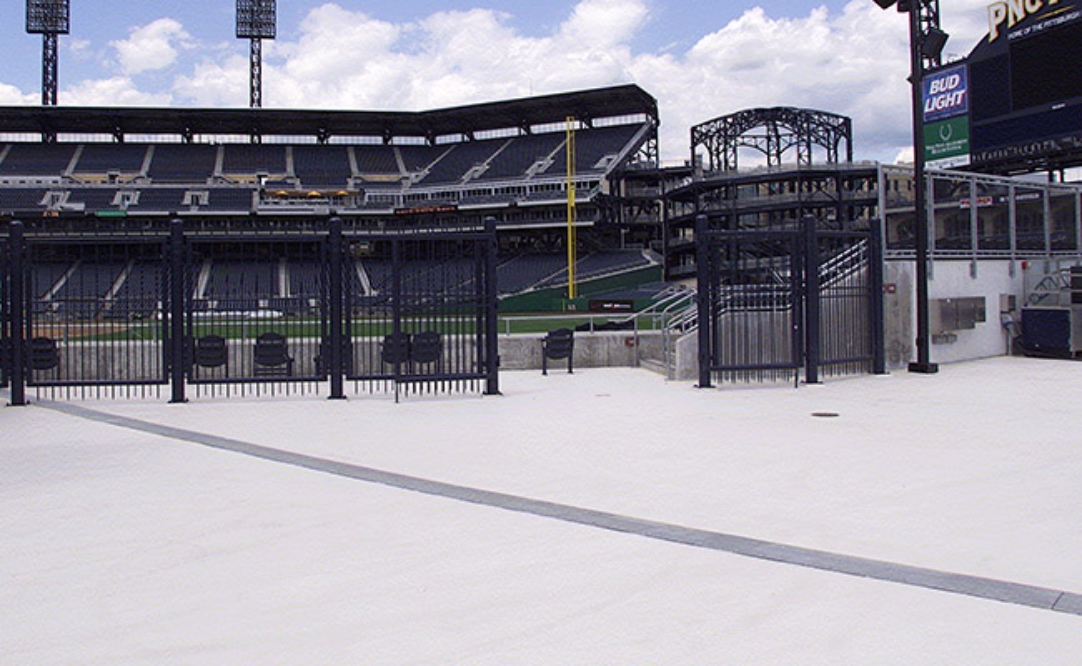 Exterior surfacing for a major league baseball stadium