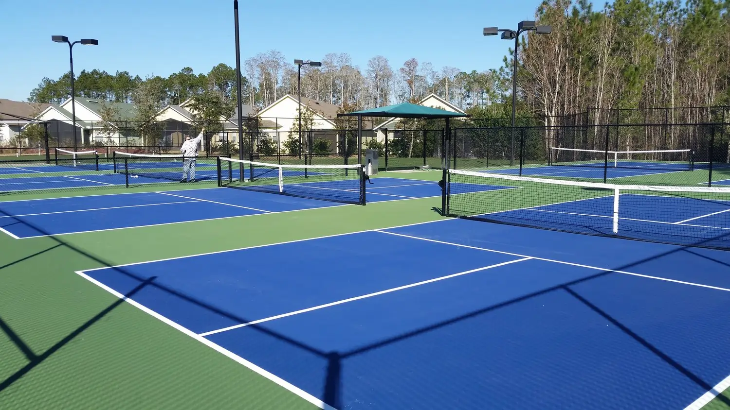 Outdoor pickleball court