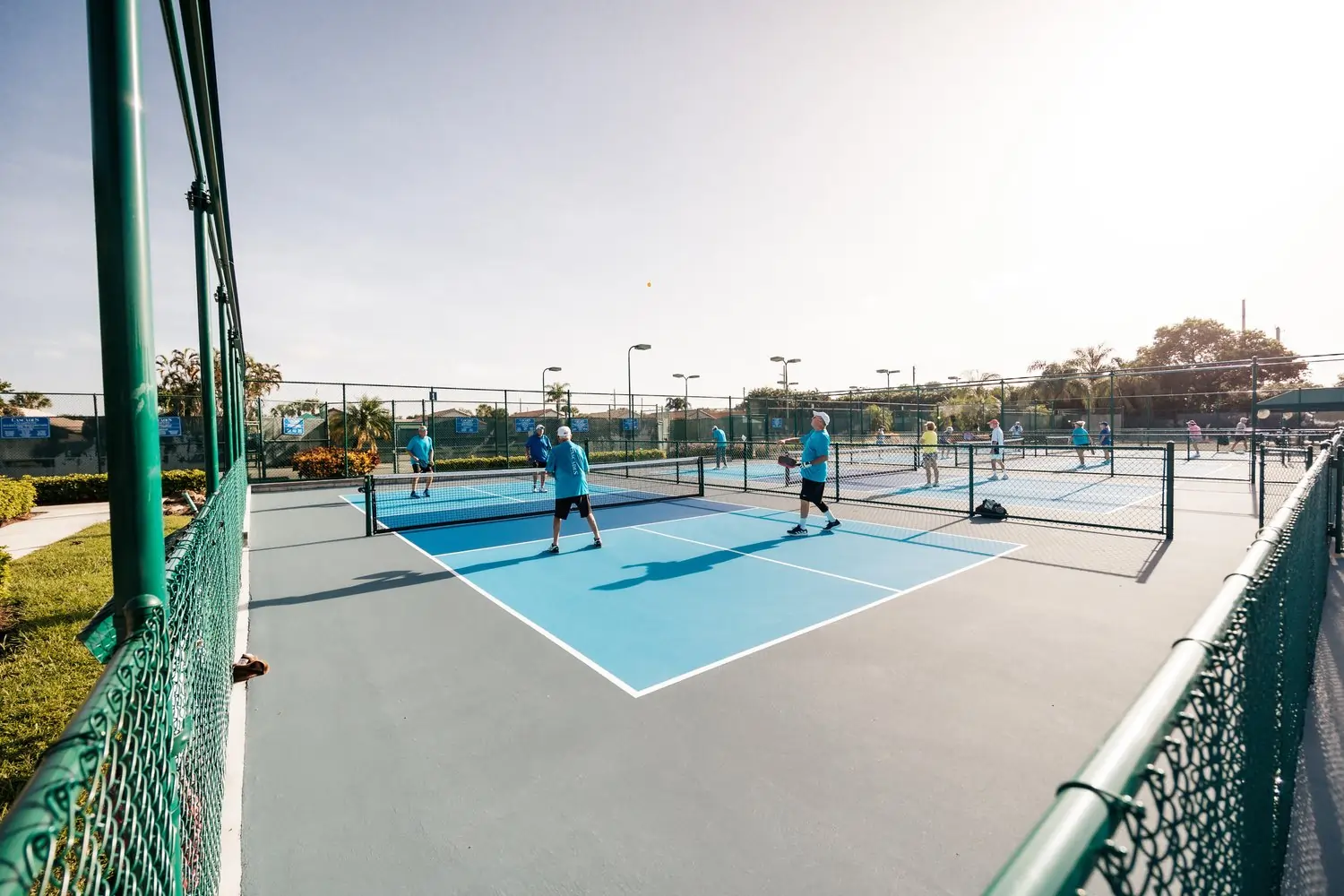 Pickleball court in use